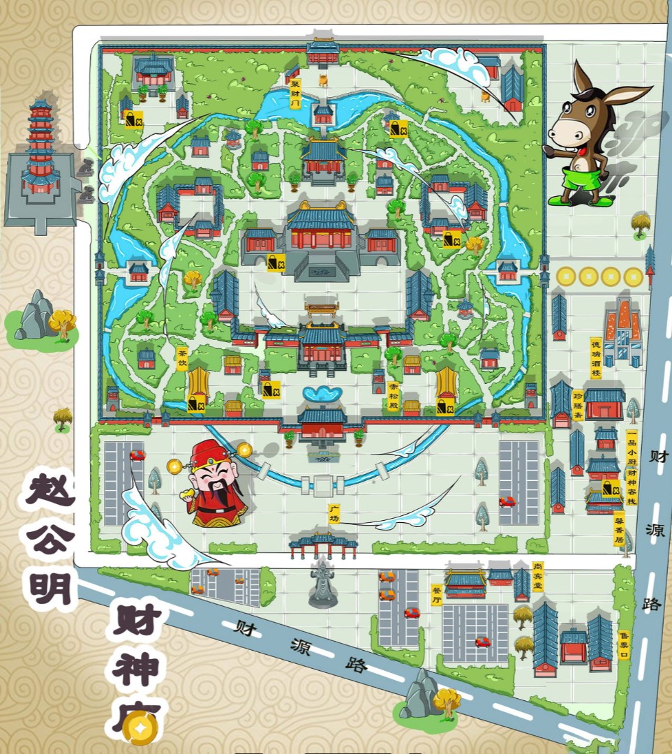 安龙寺庙类手绘地图